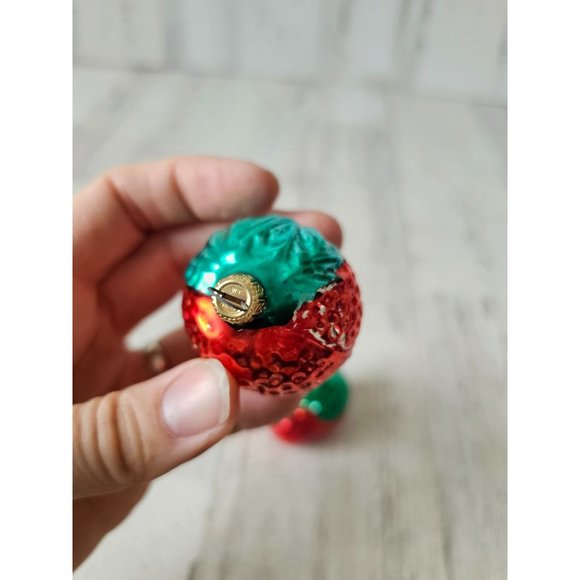 Vintage strawberry glass ornament set Xmas tree Columbia - Picture 7 of 14